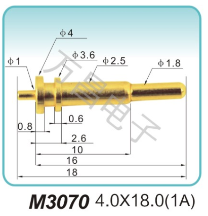 M3070 4.0x18.0(1A)磁吸式彈簧針 彈簧連接器