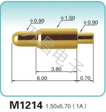 M1214 1.50x6.70(1A)彈簧頂針 充電彈簧針 磁吸式彈簧針